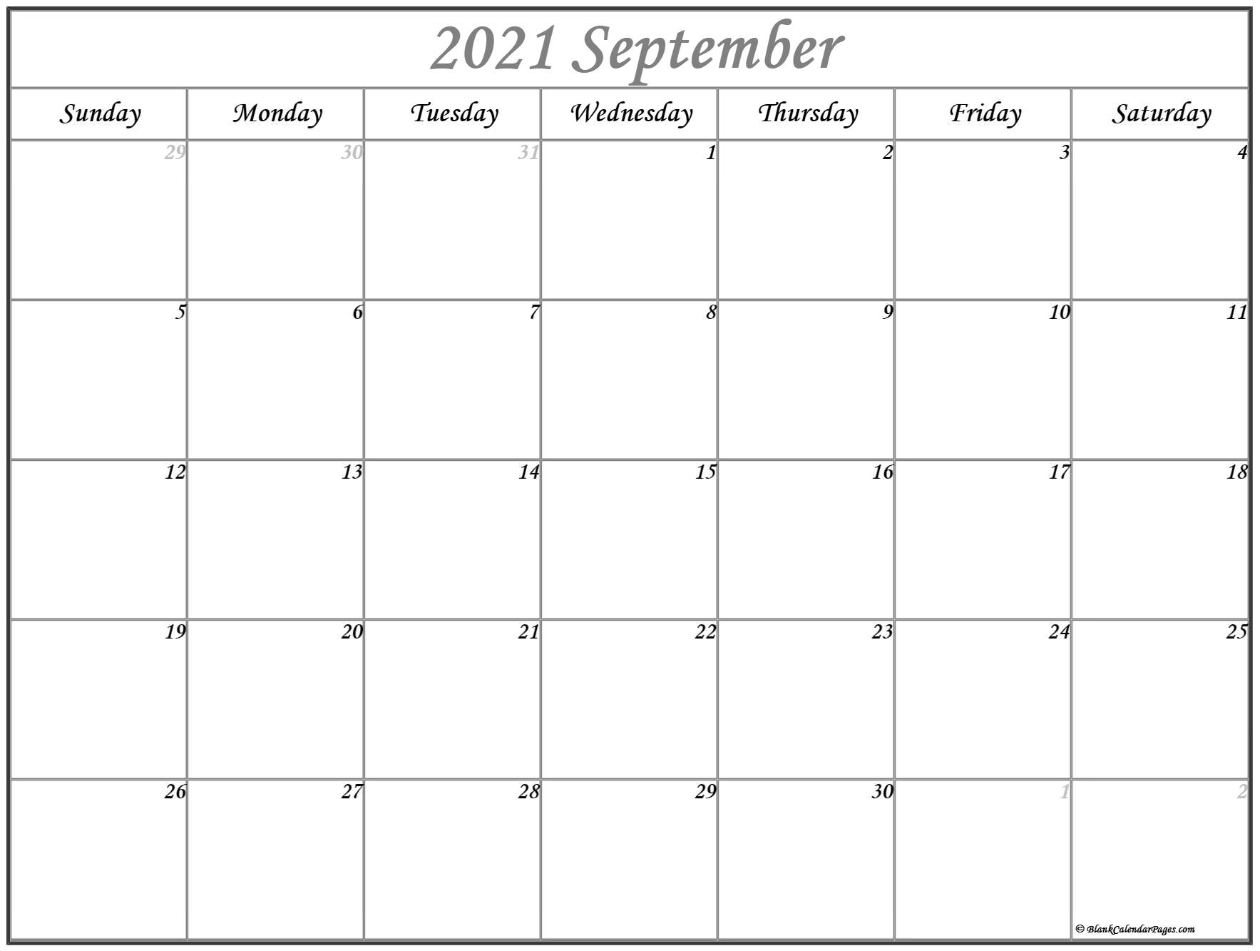 September 2021 Calendar | Free Printable Calendar Templates