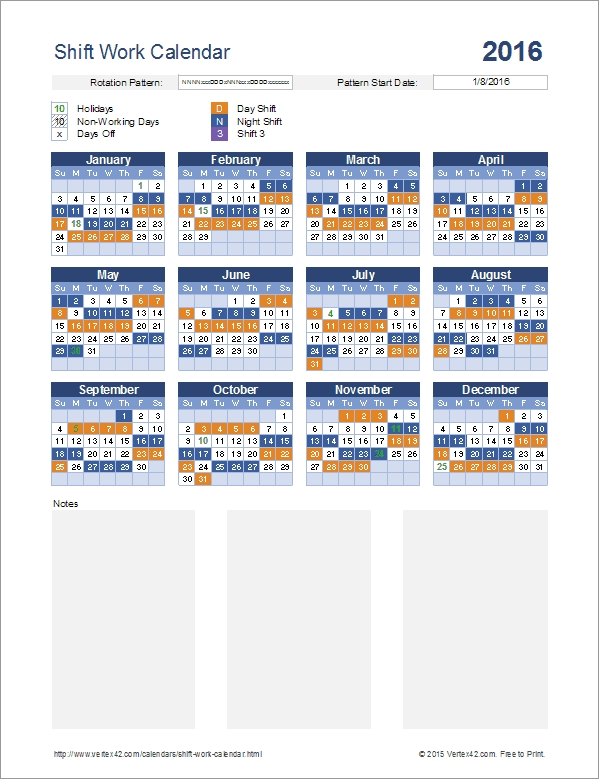 Shift Work Calendar Template | Shift Schedule, Shift Work