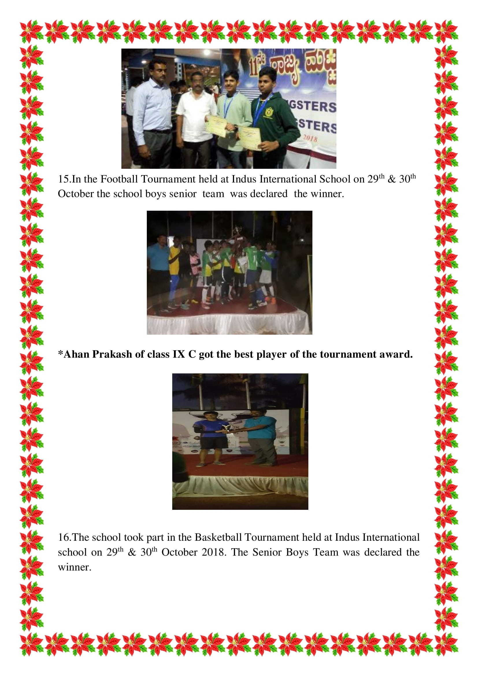 Sports News Letter -October-2018 - Dps Bangalore