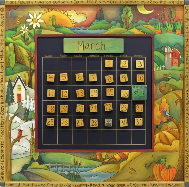 Sticks Lg. Perpetual Calendar-Four Seasons/Earthtone