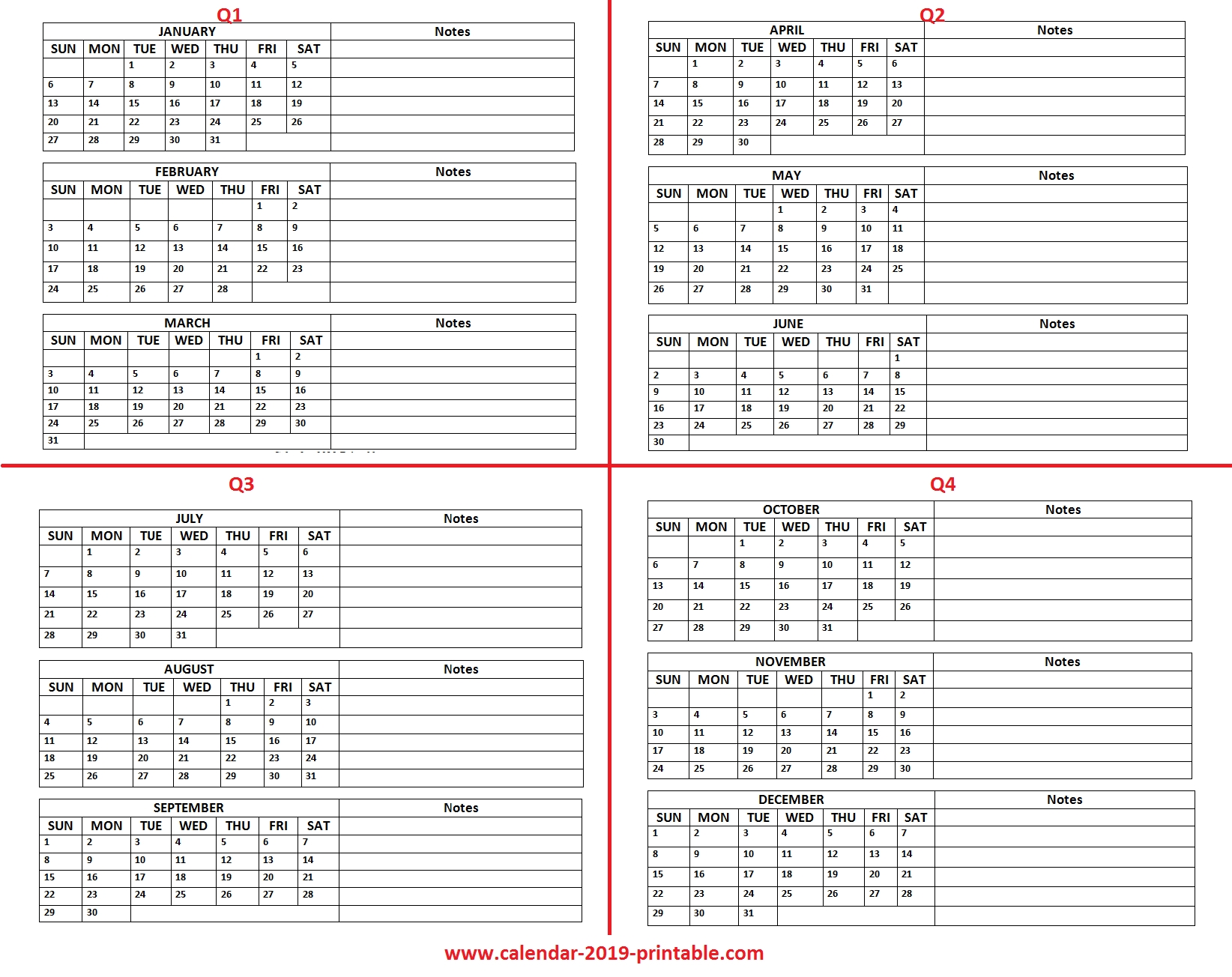 Three Month At A Glance Printable Calendar | Example