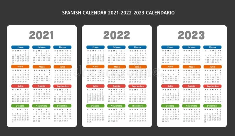 Vector Español Del Calendario 2017-2018-2019 Ilustración