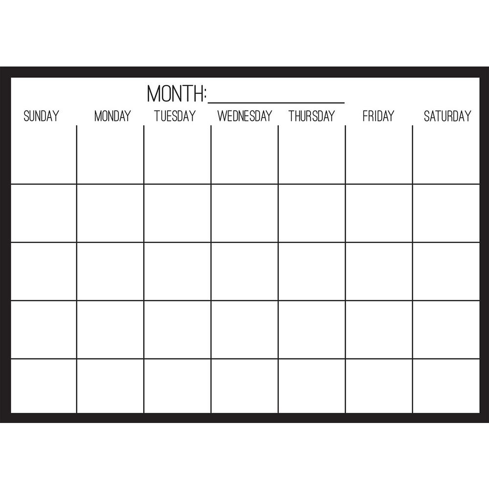 Wall Pops Black On Clear Monthly Calendar Decal-Wpe2801