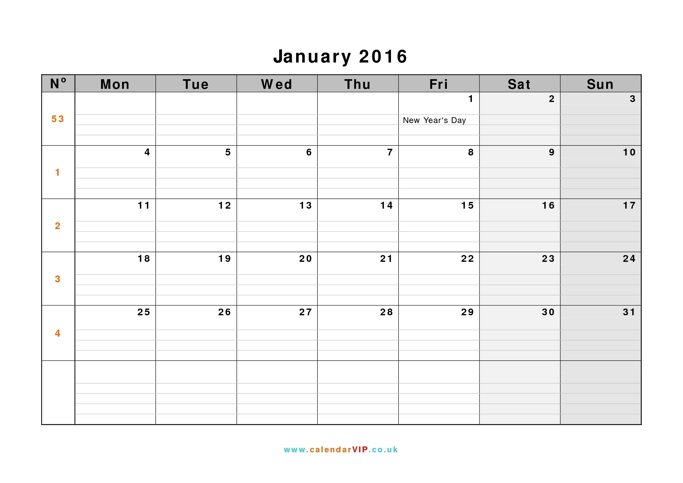 Week Calendar Monday To Sunday | Ten Free Printable