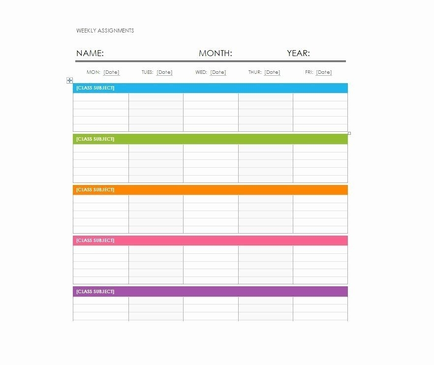 Week Schedule Template Word Unique 26 Blank Weekly