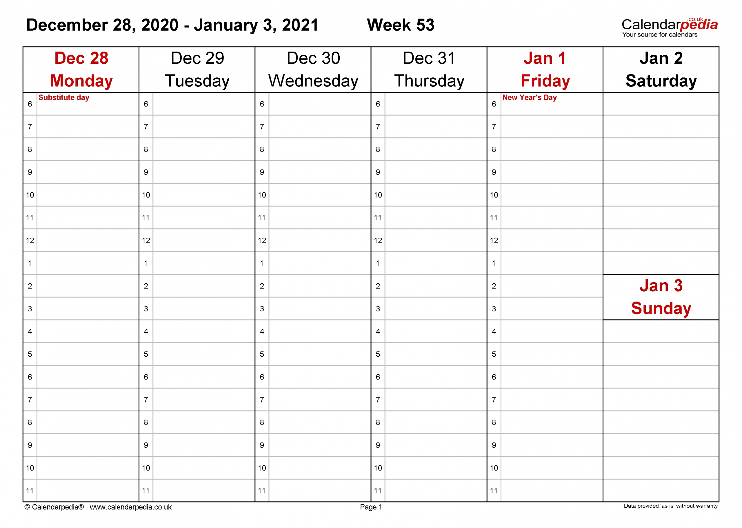 Weekly Calendar 2021 Uk - Free Printable Templates For Excel