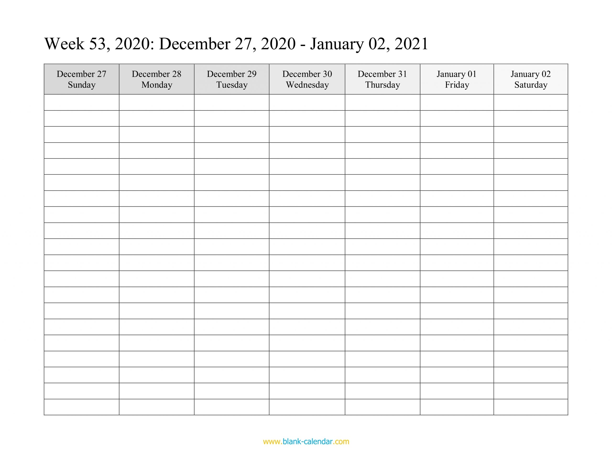 Weekly Calendar 2021 (Word, Excel, Pdf)