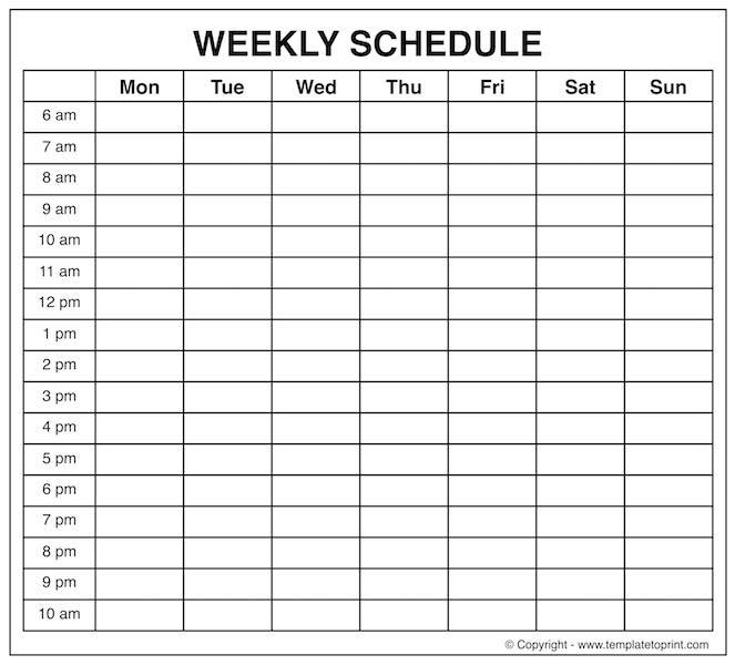 Weekly Calendar Word Template - Printable Year Calendar
