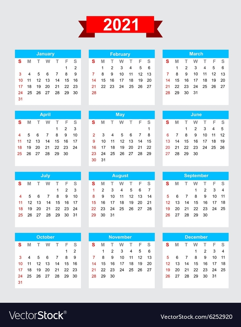 Working Week Calendar 2021 | 2021 Calendar