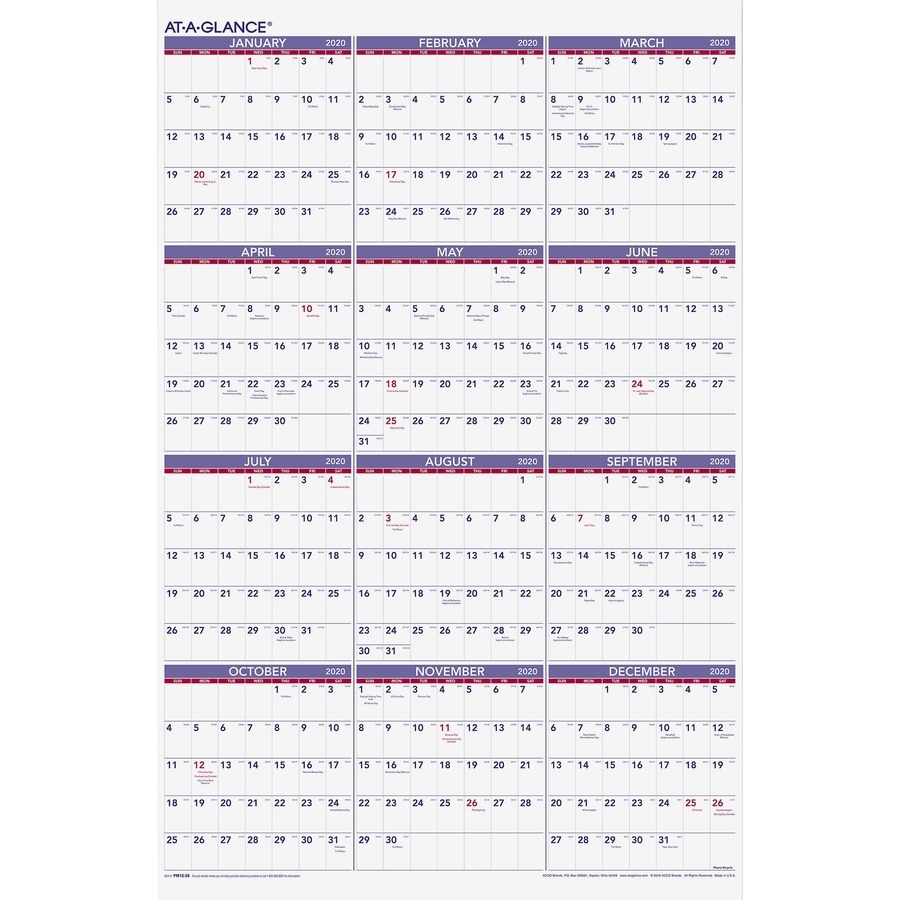 Year Calendar At A Glance | Calendar Printables Free Templates