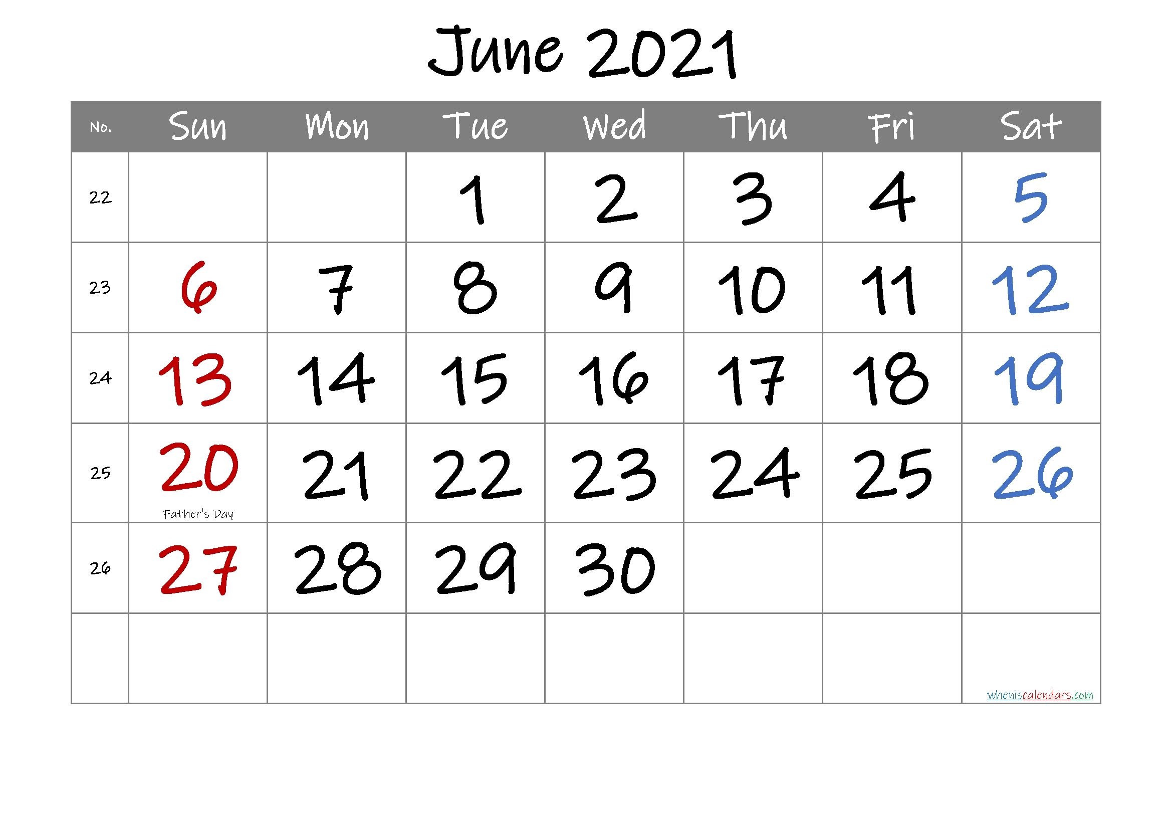 20+ June 2021 Calendar - Free Download Printable Calendar