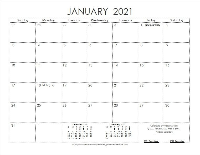 20+ Monthly Calendar 2021 - Free Download Printable