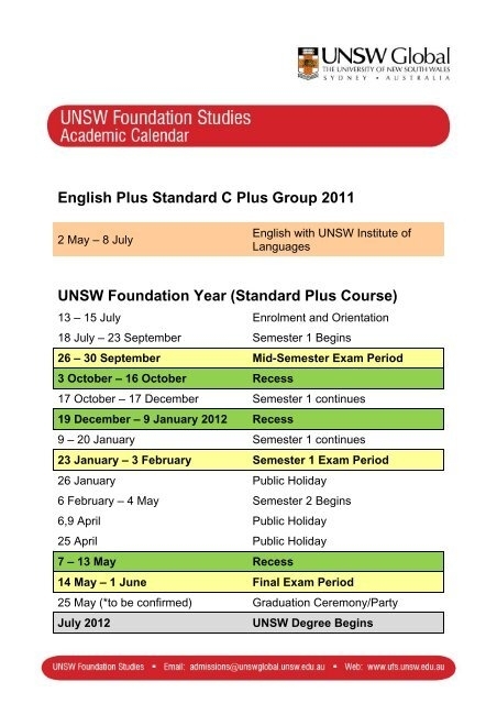 20+ Unsw Academic Calendar - Free Download Printable