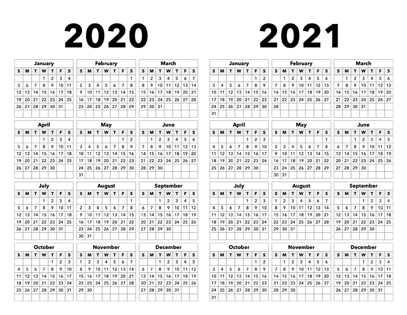 2020-2021 Calendar - Calendar Options
