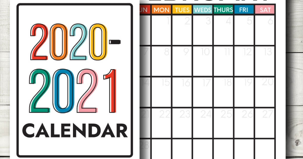 2020-2021 Printable Calendar From Thirty. Handmade Days