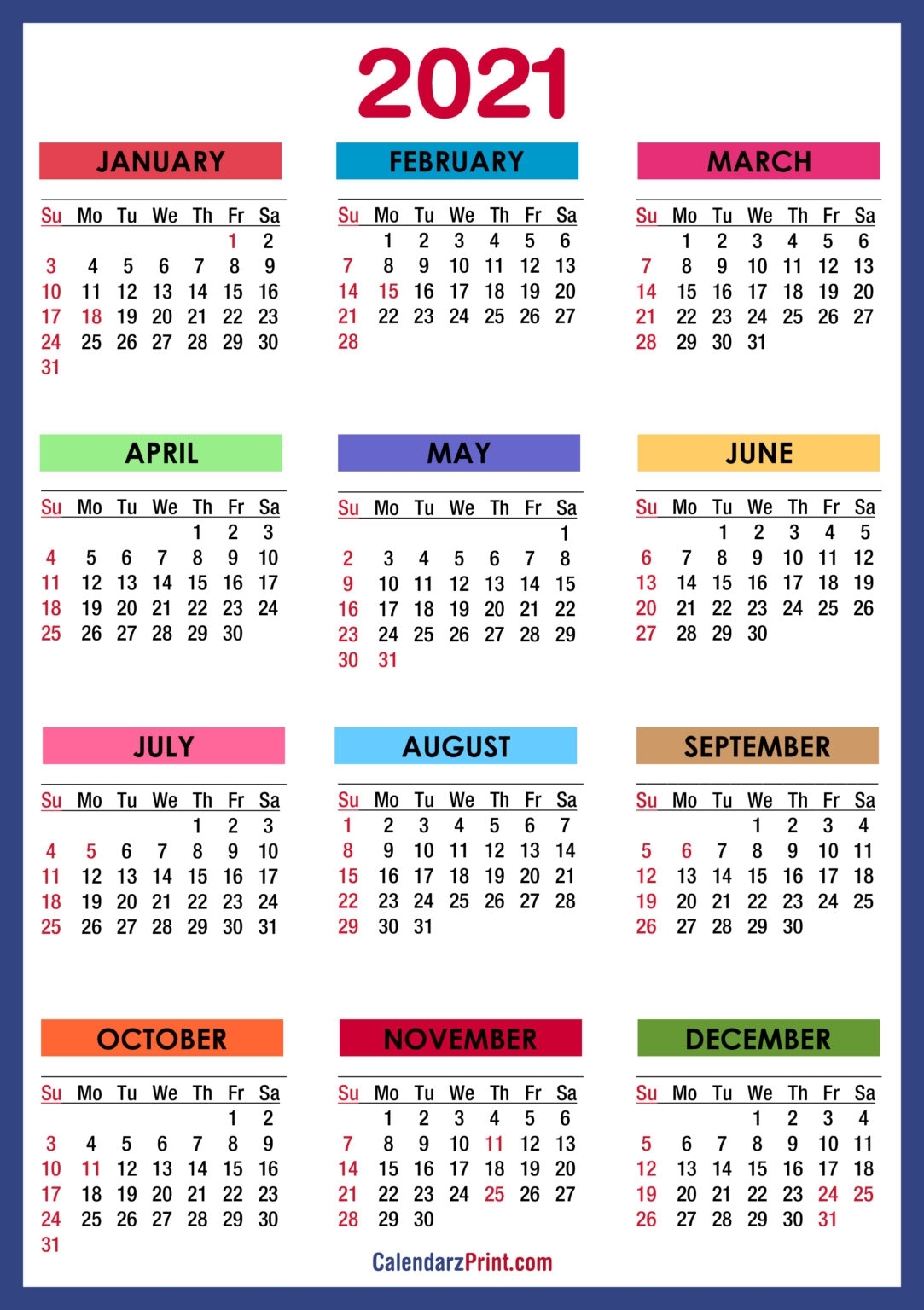 2020 2021 Two Year Calendar - Printablecalendarsfor2021