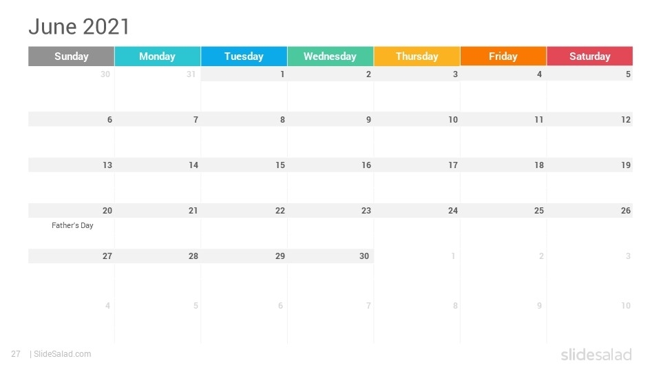 2021 Calendar Google Slides Template Designs - Slidesalad