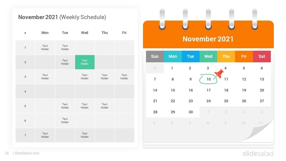 2021 Calendar Google Slides Template Designs - Slidesalad