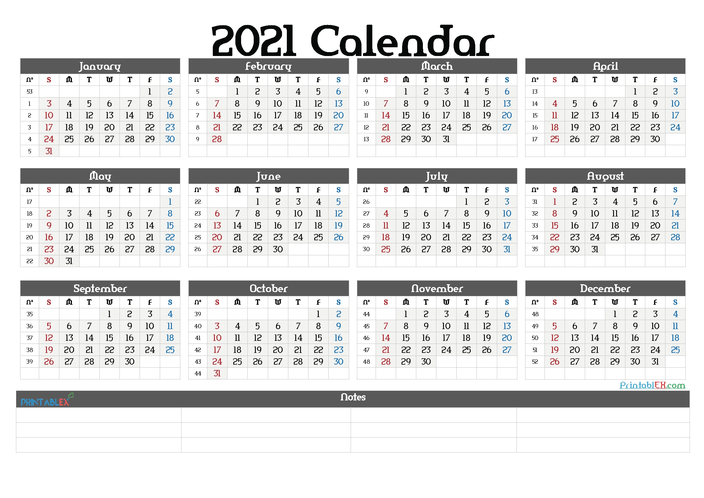 2021 Calendar With Weeks Numbered | Printable March