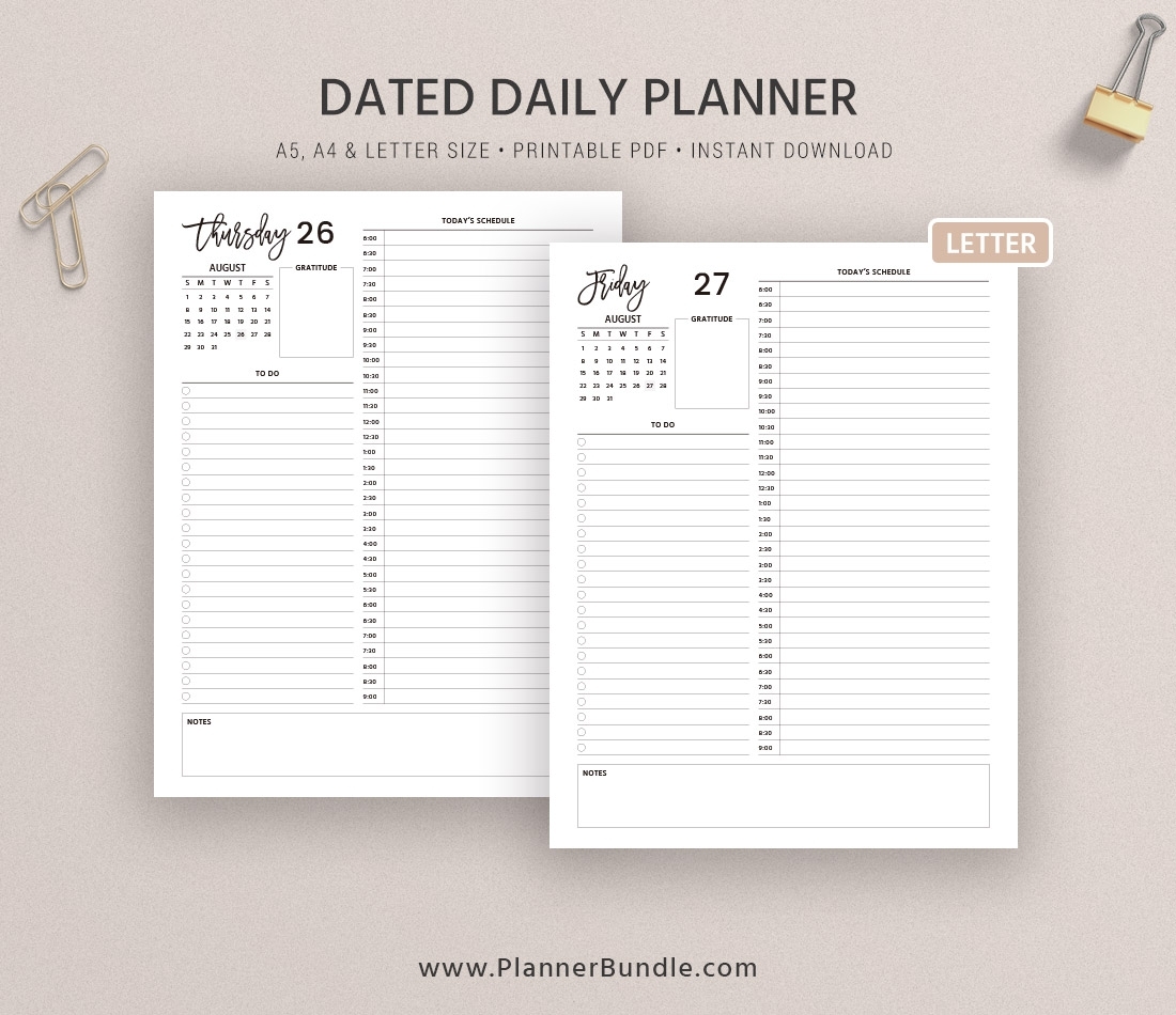 2021 Dated Daily Planner, Daily Agenda 2021, Daily