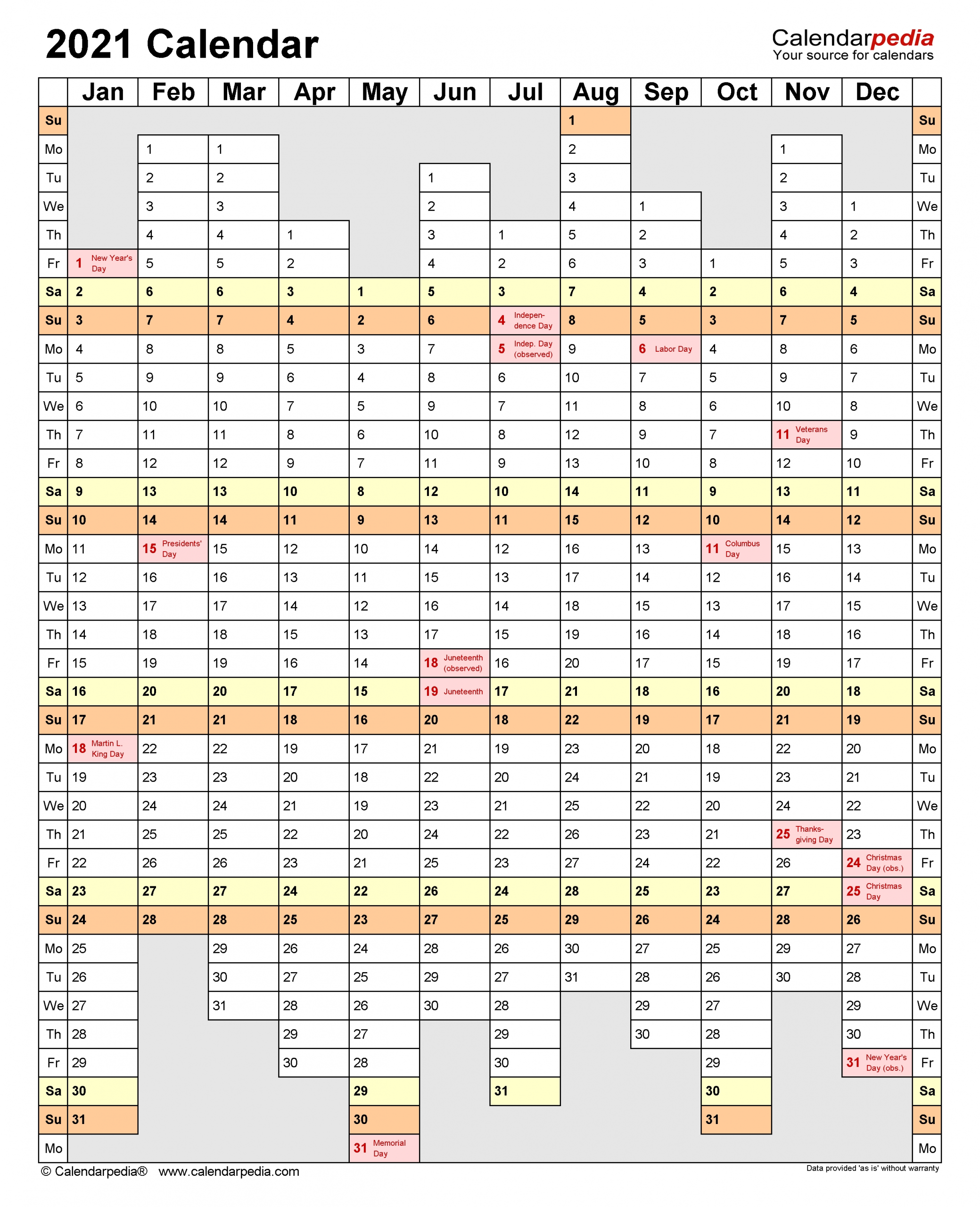 2021 Excel Calendar South Africa / Free Excel Calendar