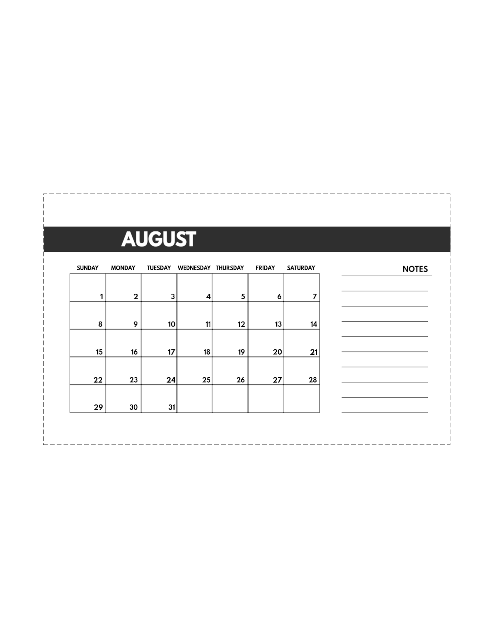 2021 Free Monthly Calendar Templates | Paper Trail Design