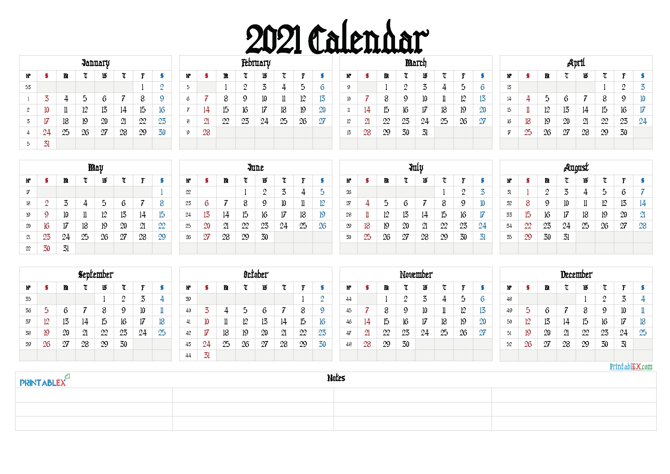 2021 Keyboard Calendar Strips / 2021 Calendar Strips