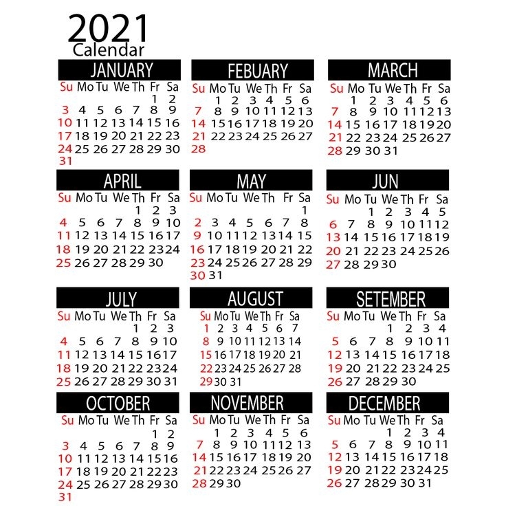 2021 New Year Calendar Printable | Printable Calendar