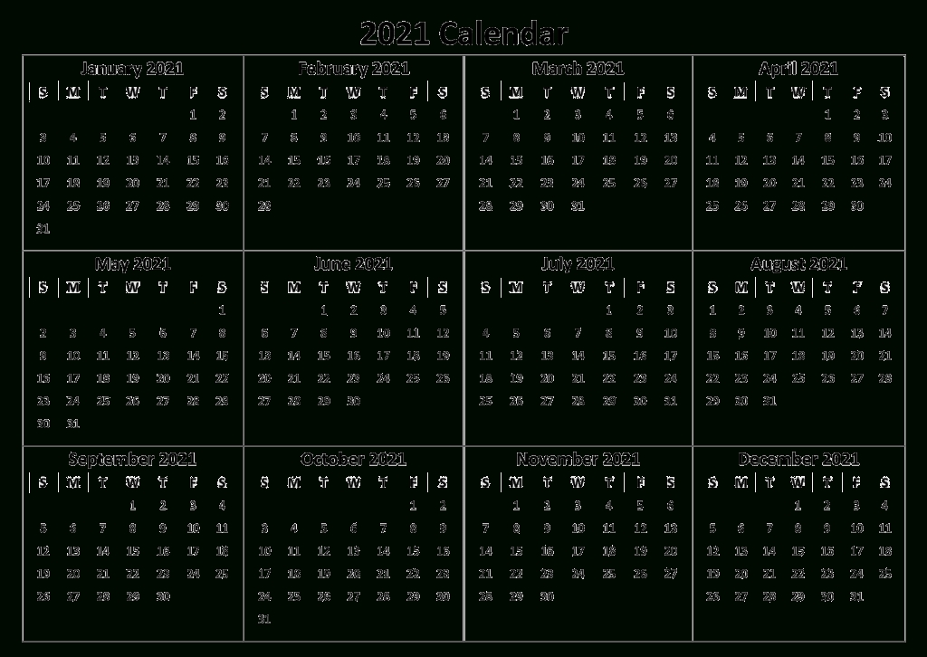 2021 Printable Calendar Yearly Templates - Pdf, Word Excel