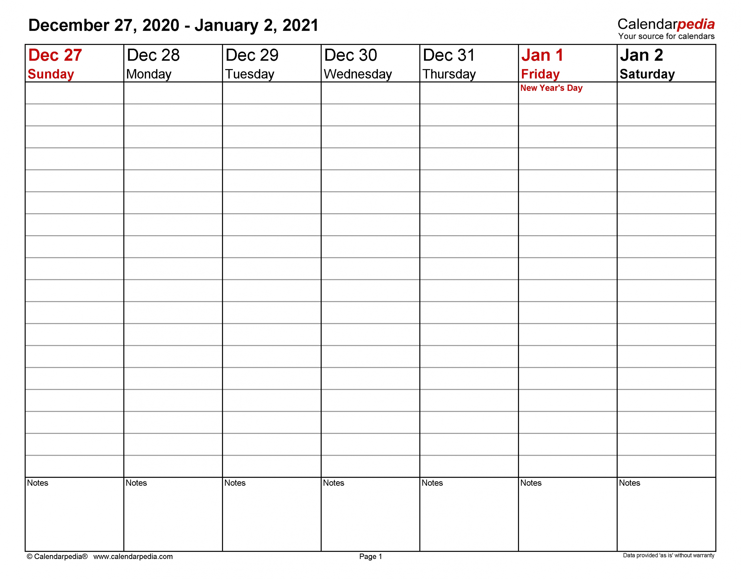 2021 Weekly Planner Excel