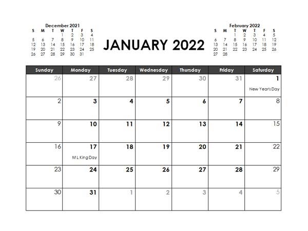2022 Monthly Planner Word Template - Free Printable Templates