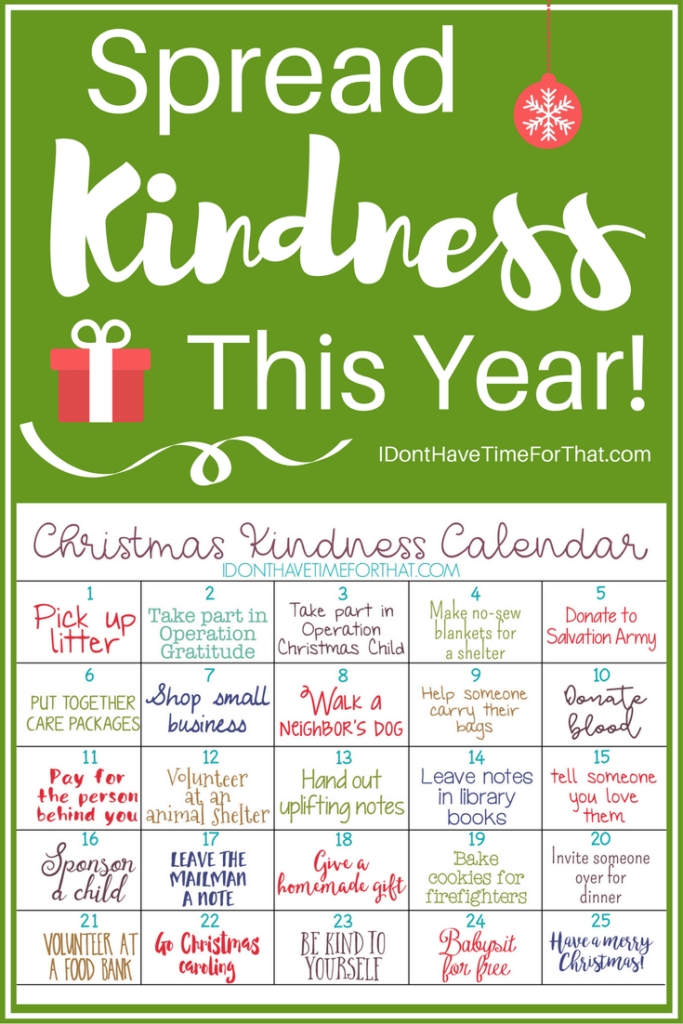 2022 Random Acts Of Christmas Kindness Calendar | October