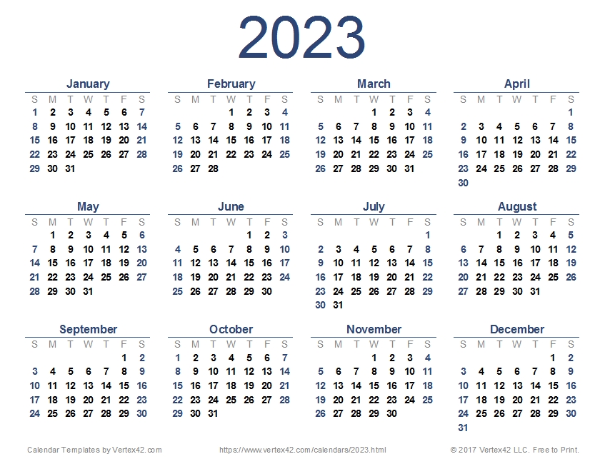 August 2023 Large Bold Printable Calendar