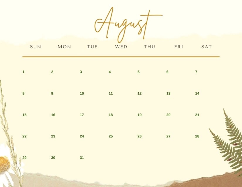 30 Beautiful Printable August 2021 Calendars For Free