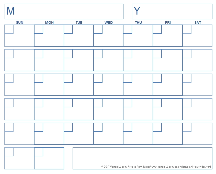 32 Helpful Blank Monthly Calendars | Kittybabylove