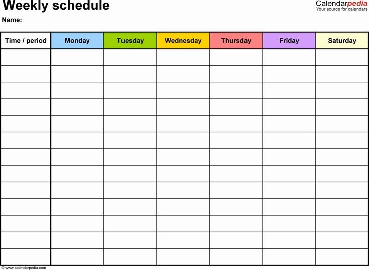 40 Week Schedule Template Pdf In 2020 (With Images