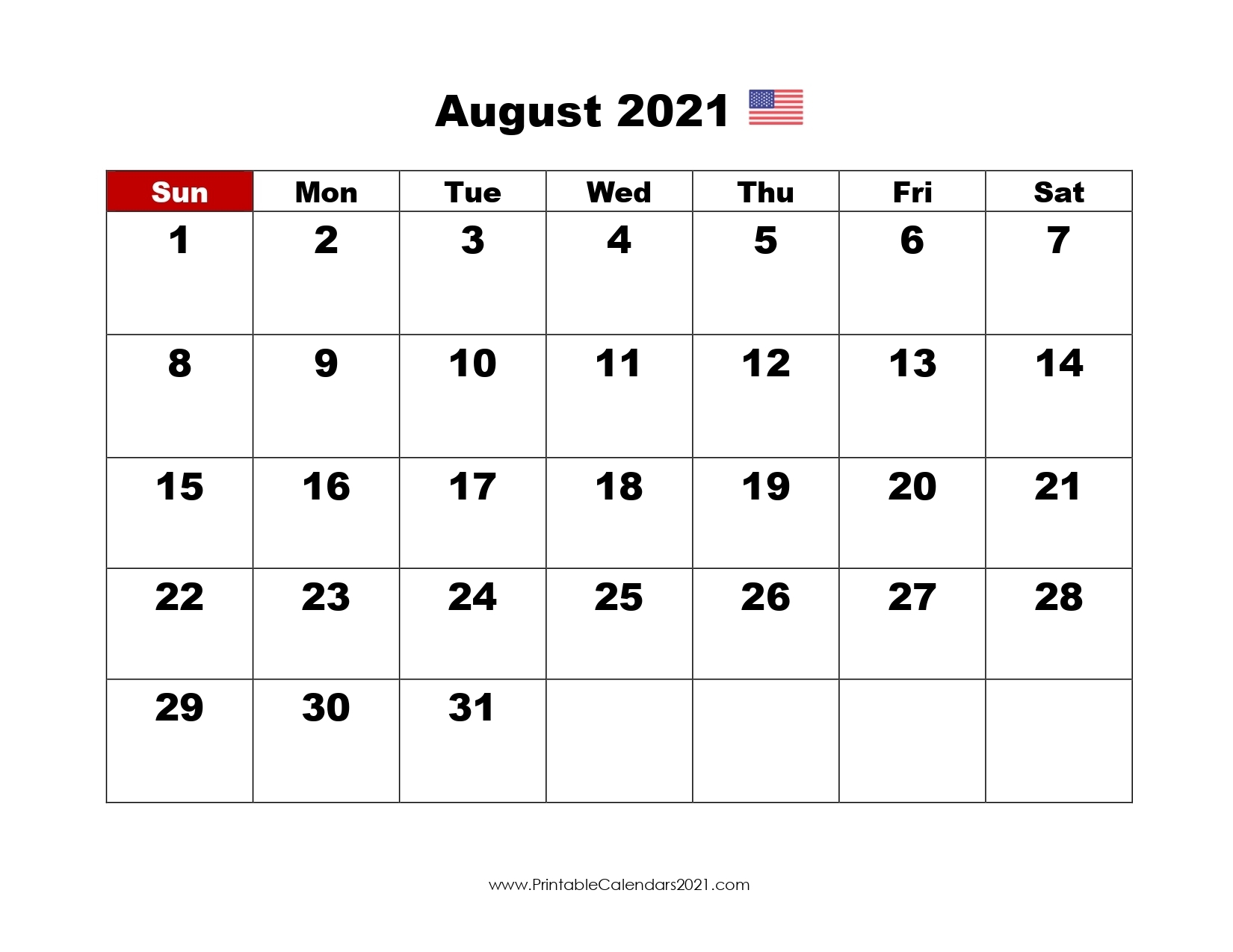 44+ August 2021 Calendar Printable, August 2021 Blank