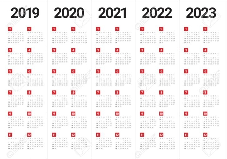 5 Year Calendar 2019 To 2023 Printable | Free Letter Templates