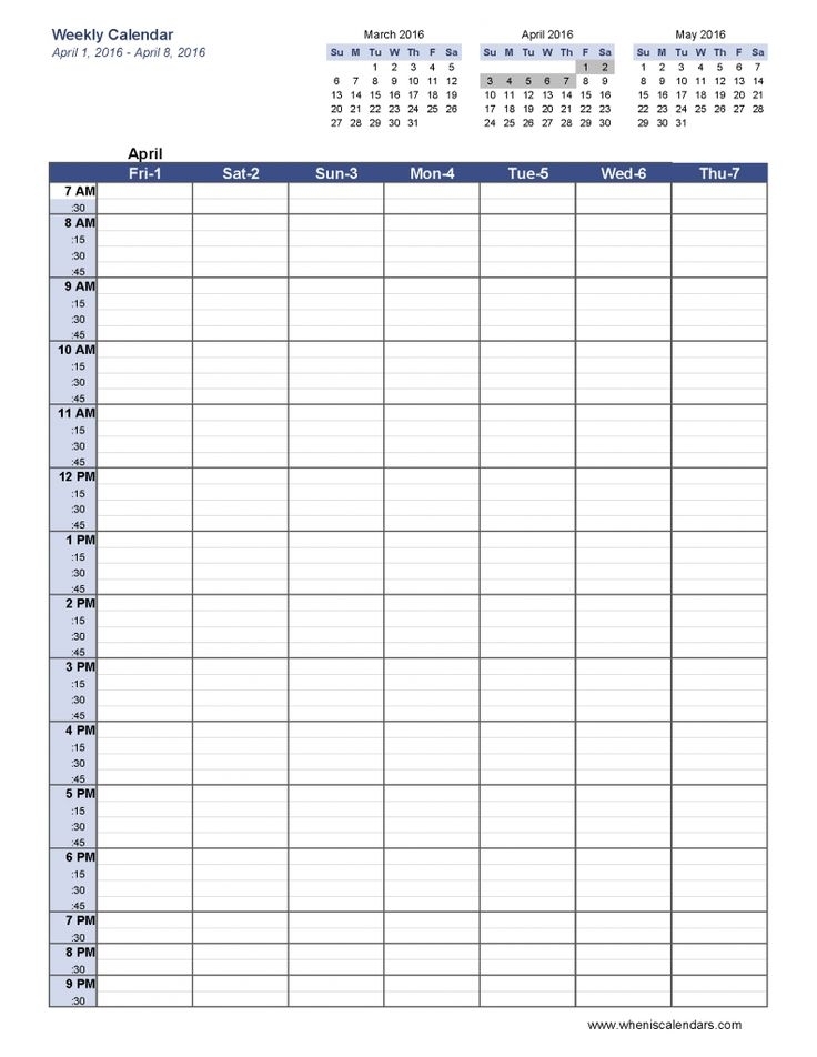6 Week Blank Schedule Template Weekly Calendar Template