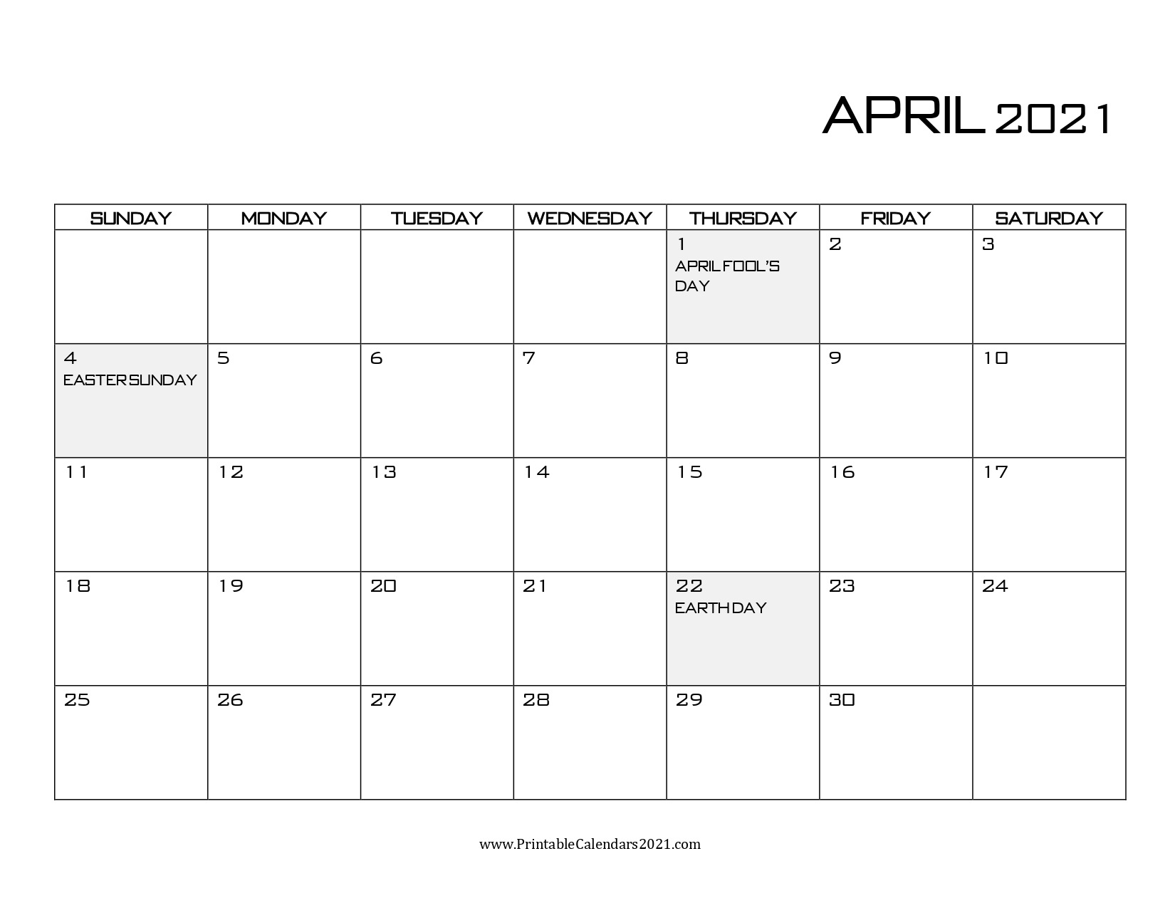 65+ Printable Calendar 2022 April With Holidays, April