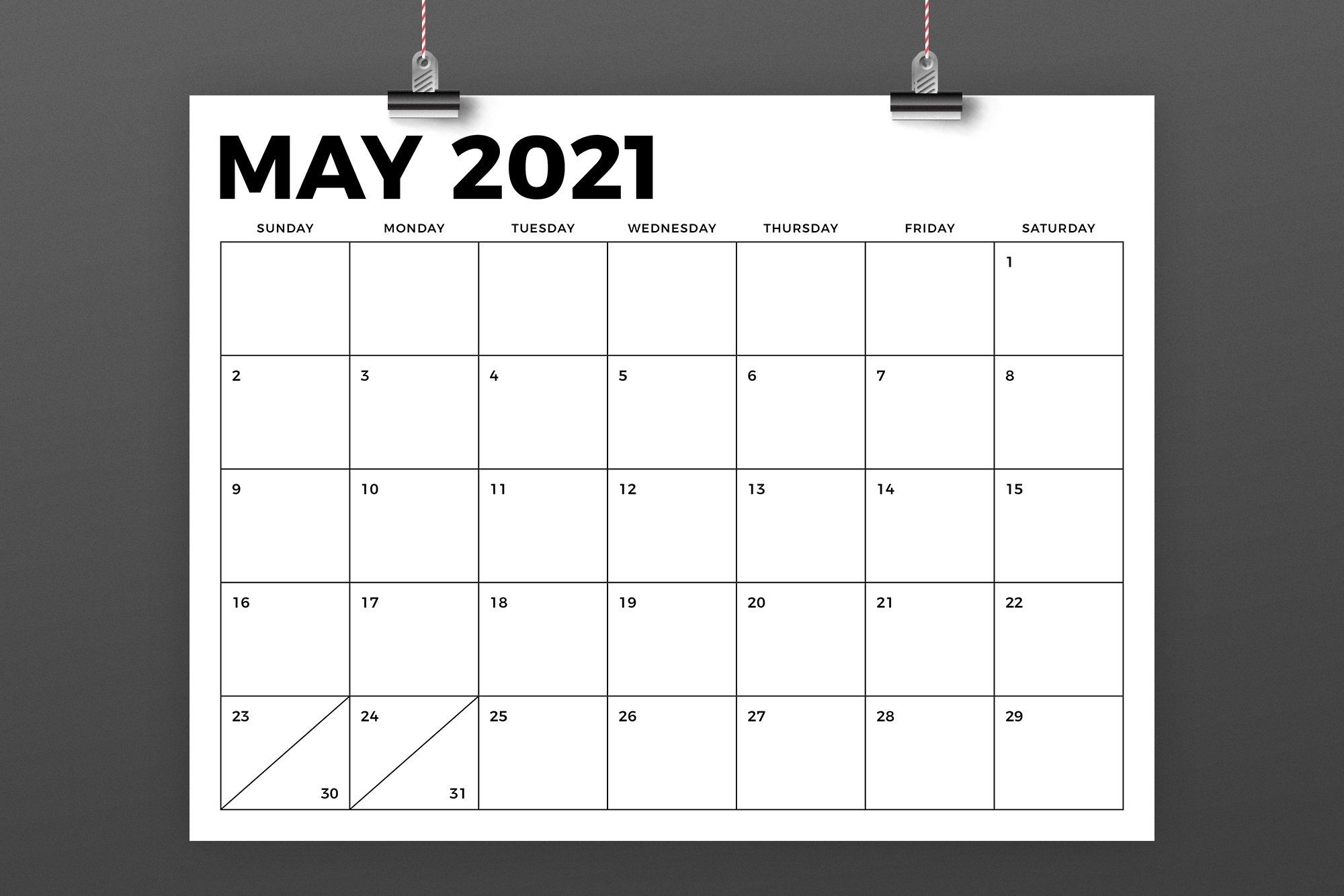 Free Bold Print 2021 Calendar Month Calendar Printable