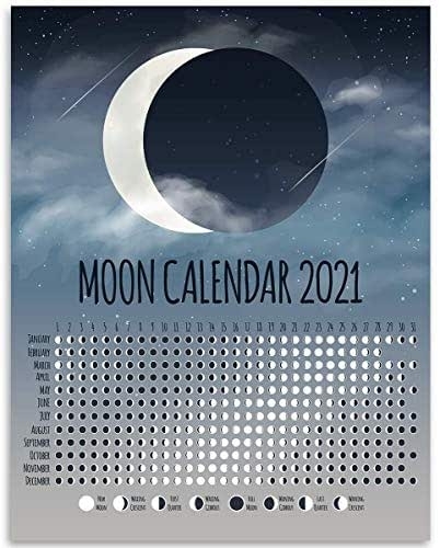 Amazon: 2021 Calendar - Phases Of The Moon Chart