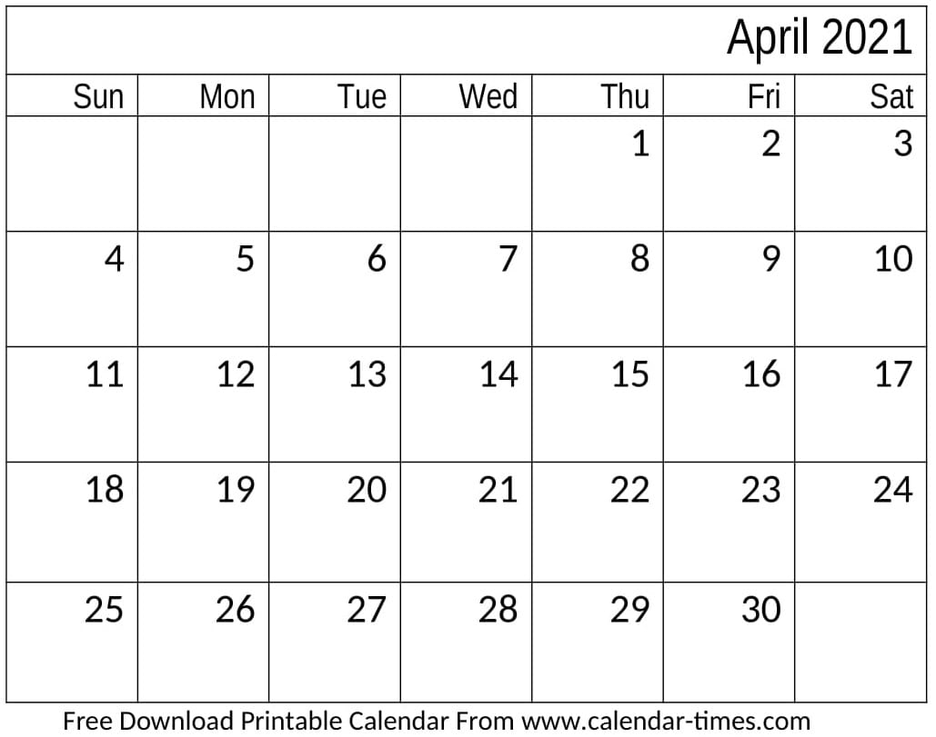 April 2021 Calendar Monthly And Weekly Planner Template