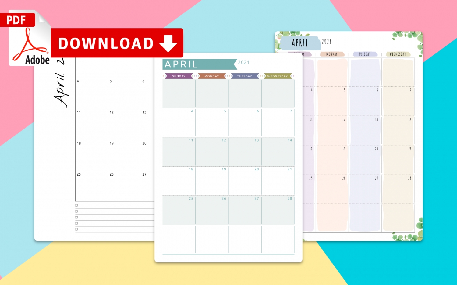 April 2022 Calendar Templates - Download Pdf