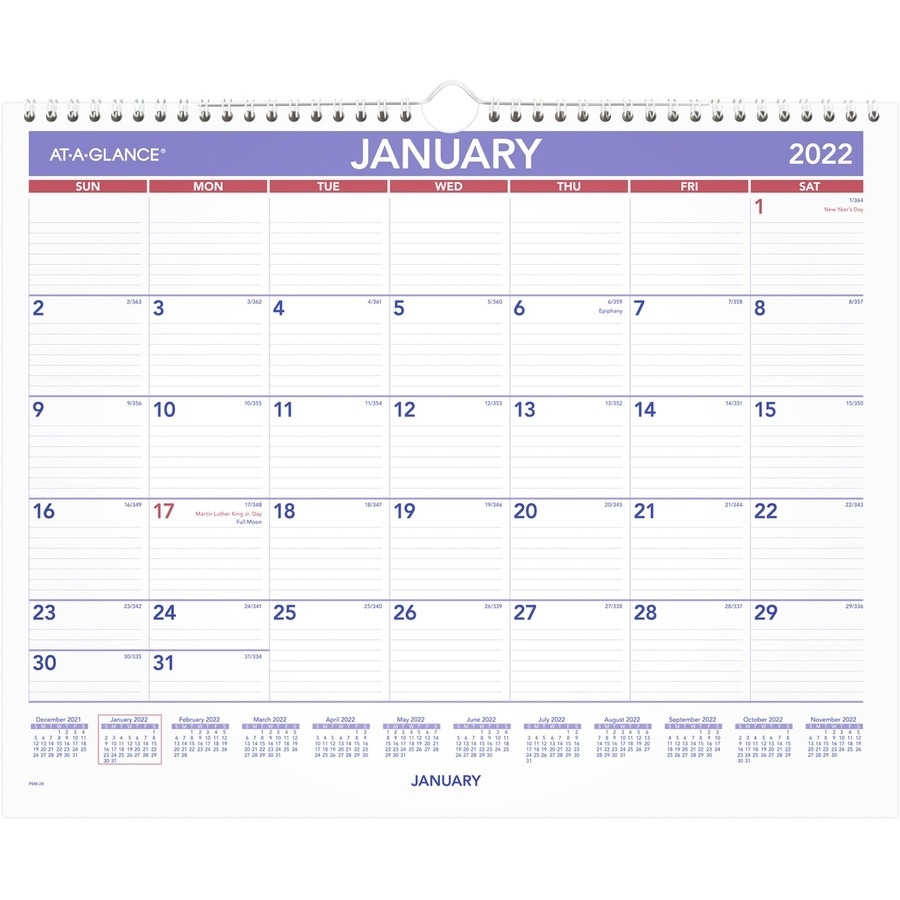 At-A-Glance 1Ppm Recycled Monthly Wall Calendar - Aagpm828