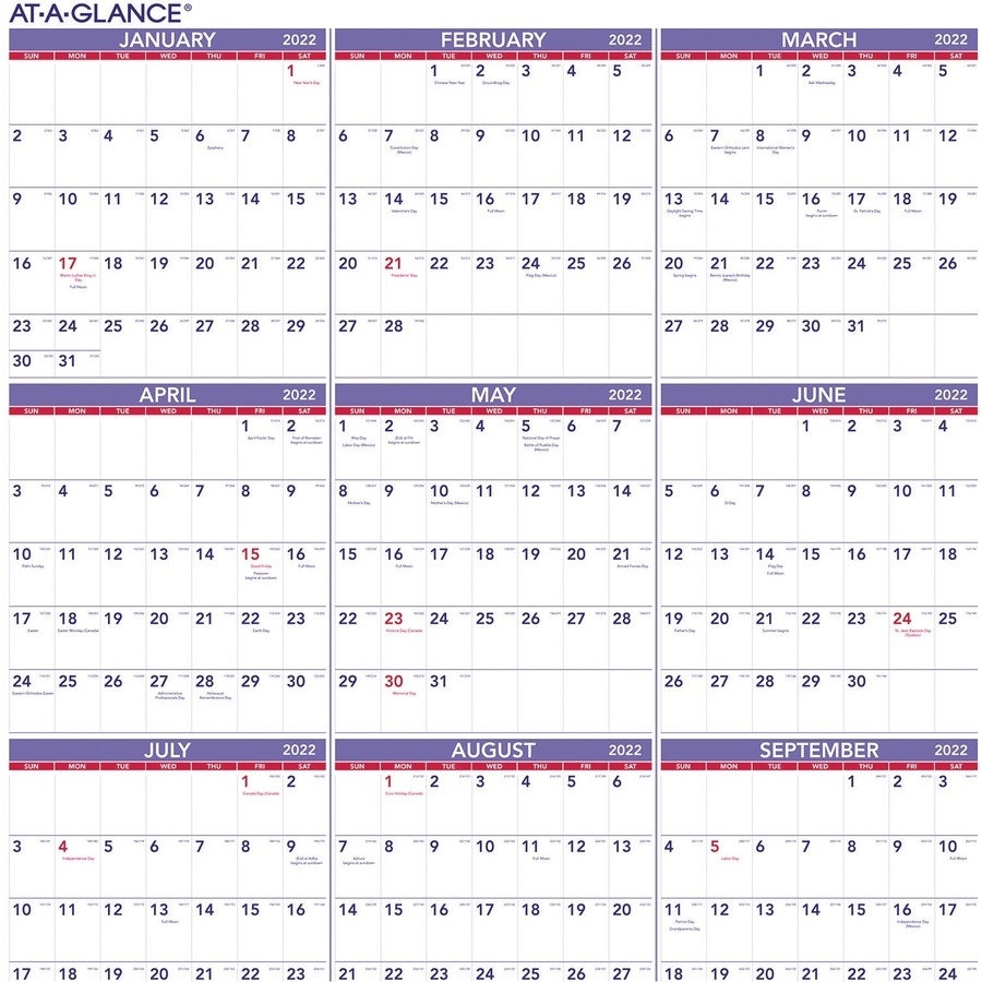 At-A-Glance Yearly Wall Calendar - Julian Dates - Yearly