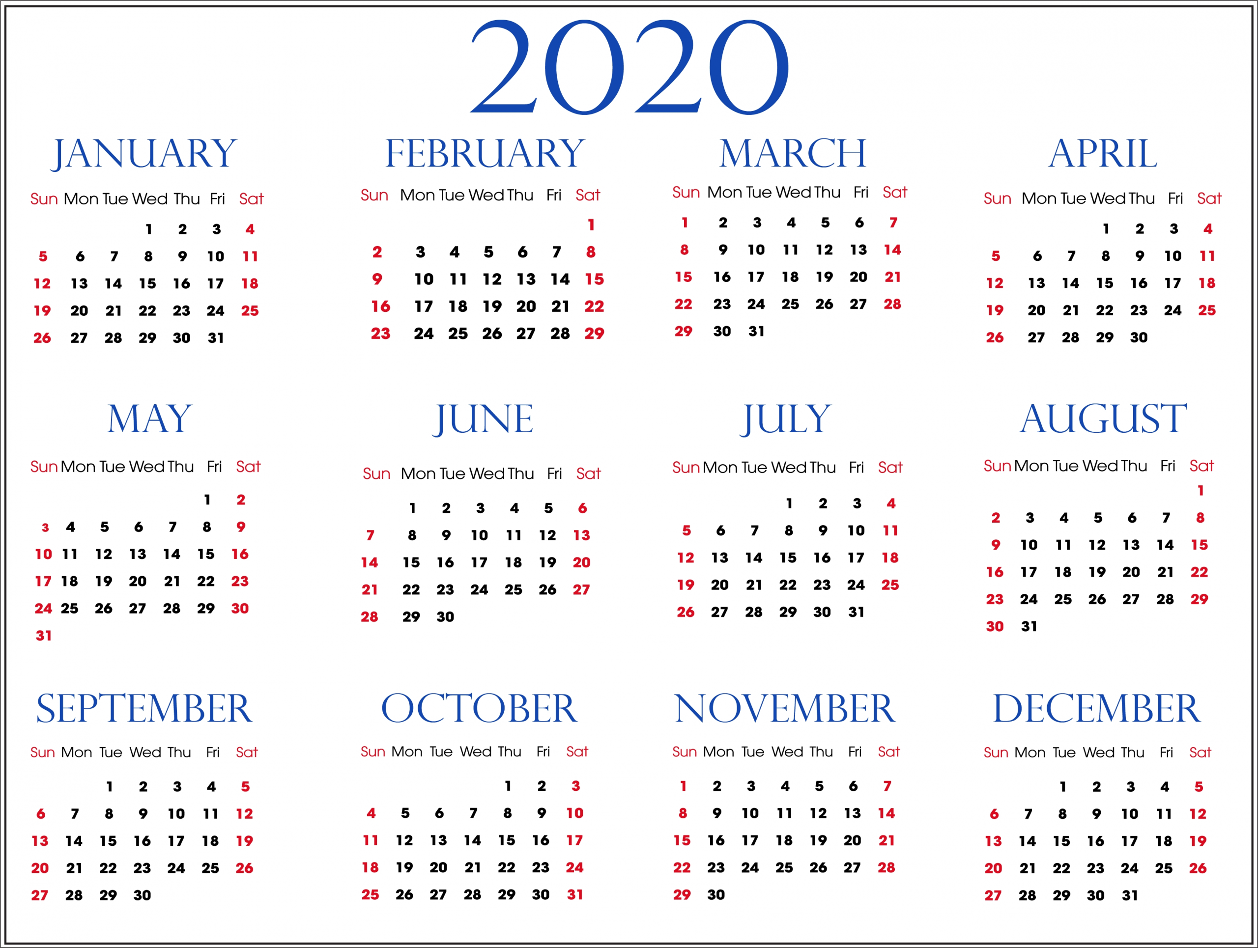 Beautiful Wallpaper Calendar For 2020 | Free Printable