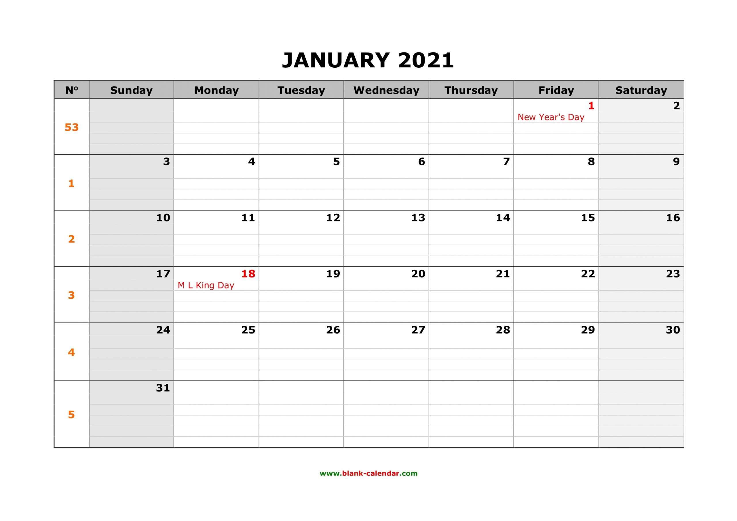 Big Calendar 2021