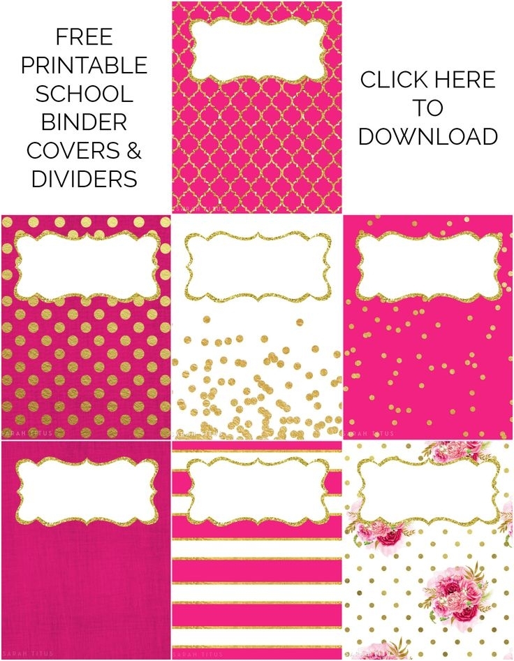 Binder Covers/Dividers Free Printables | Binder Covers