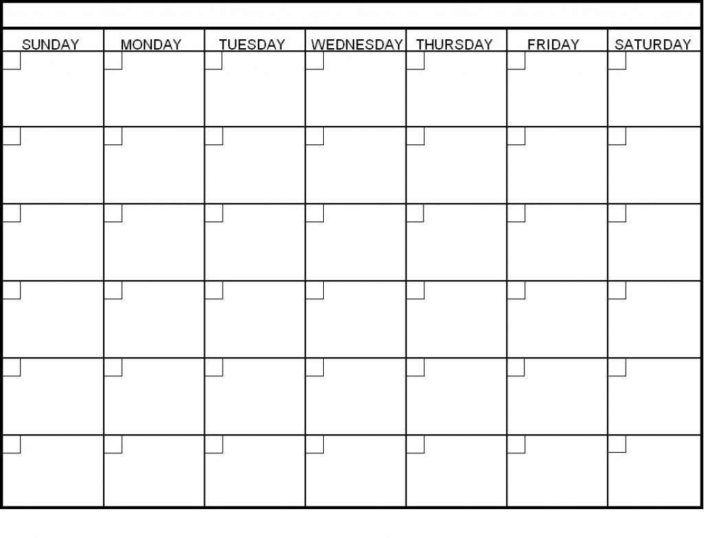 Blank 4 Week Calendar Printable | Blank Calendar Template